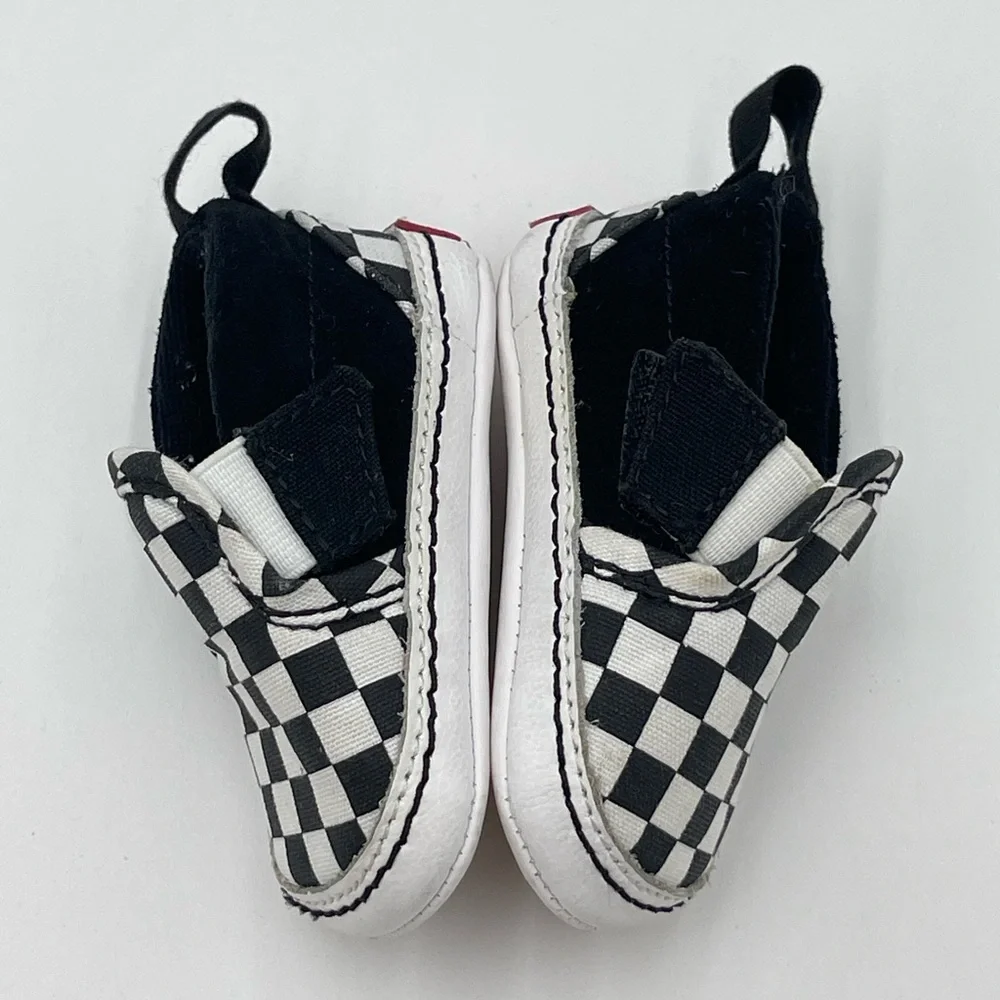 Vans Baby Checkerboard Slip-On Shoes Black & White